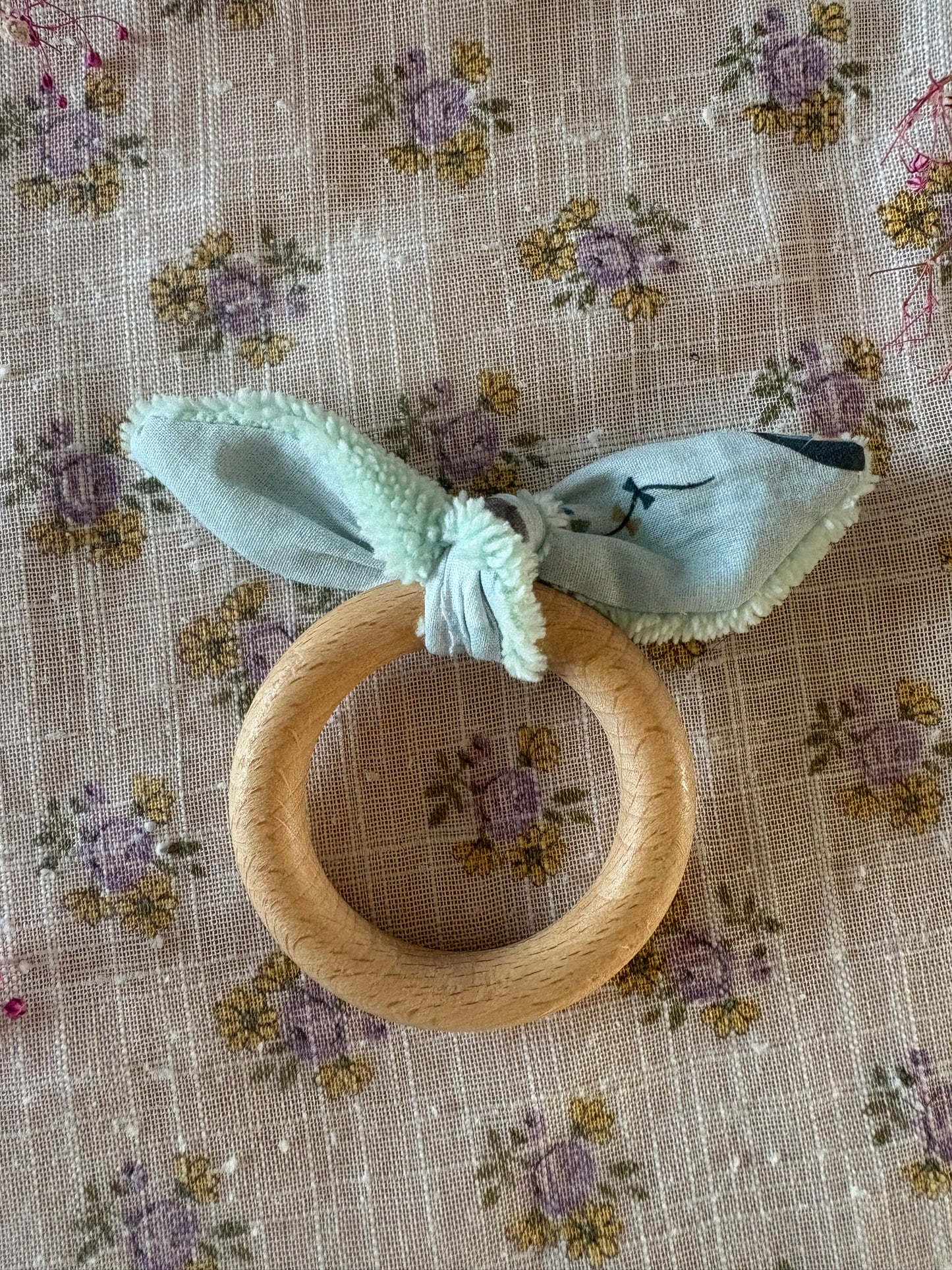 Anneaux de dentition bois et tissu