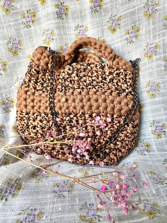 Petit sac marron et léopard