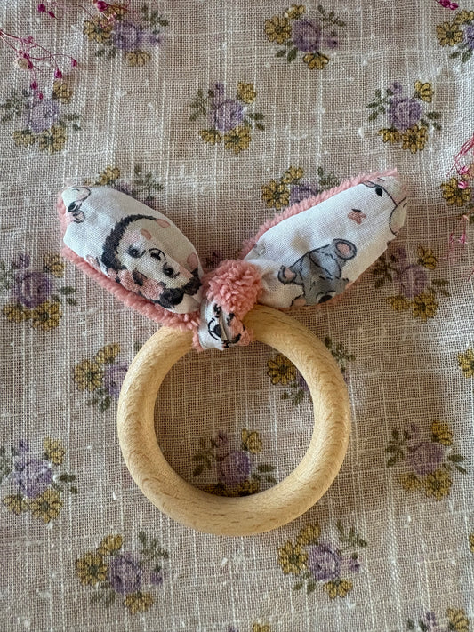 Anneaux de dentition bois et tissu